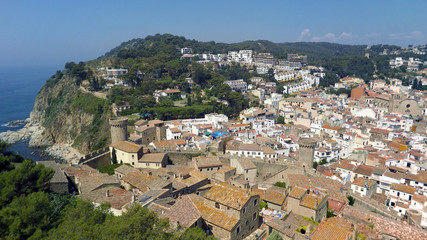 Fototapeta na wymiar Aerial view of Mediterranean town Tossa De Mar, Costa Brava, Spain