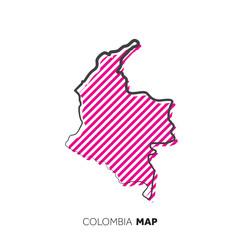 Colombia vector country map. Map outline with dots.