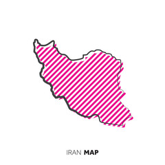 Iran vector country map. Map outline with dots.
