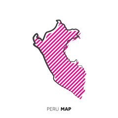 Peru vector country map. Map outline with dots.