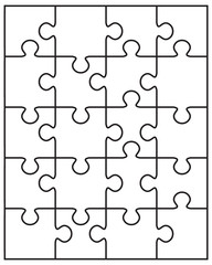 Fototapeta premium Illustration of separate parts of white puzzle