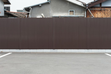 street wall background ,Industrial background, empty grunge urban street with warehouse brick wall