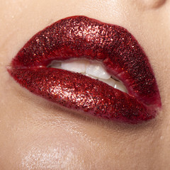Wet red lips