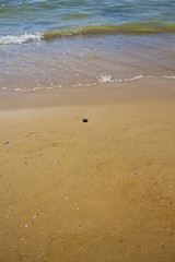 Soft wave of the sea on the sandy beach
