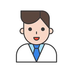 dentist or doctor, dental related icon, filled outline