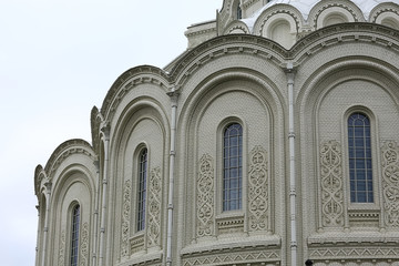 sea cathedral in Kronstadt / landscape overlooking the big cathedral in Petersburg, Kronstadt view