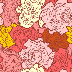 Seamless pattern with flowers roses