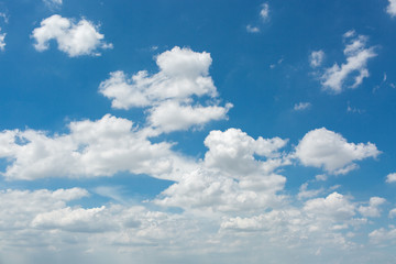 Blue sky background with clouds.