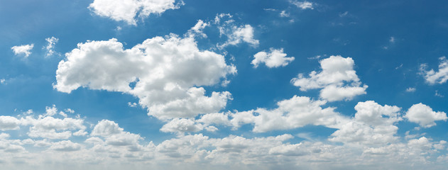 Naklejka na ściany i meble Blue sky background with clouds, panorama