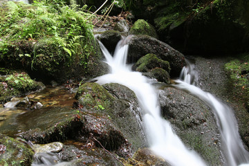 Water flowing over rocks