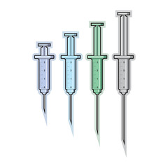 isolated syringes in sizes vector illustration