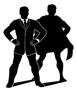 Super Hero Businessman Silhouette