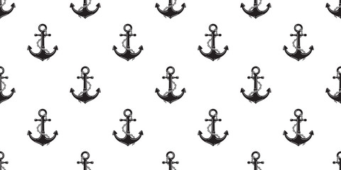 Anchor Seamless Pattern boat vector helm maritime Nautical scarf isolated tropical tile background repeat wallpaper