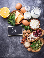 Set of food that is rich in calcium. 