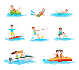 Summer Activity Collection Vector Illustration
