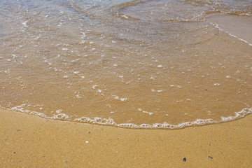Soft wave of the sea on the sandy beach