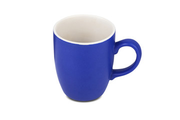 a blue cup for mock up on white background 
