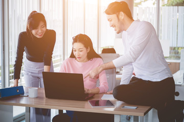 Fototapeta premium Team business working together discussing, actives, home office, online business concept, partnership