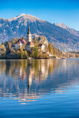 Island with a church in Bled