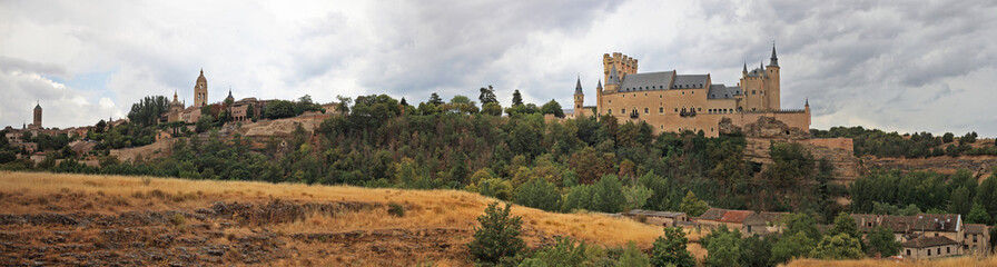 Fototapeta na wymiar View of Castle, Old City and Templer Church, Segovia, Spain 