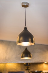 Ceiling light or lamp in a coffee shop, home decoration design