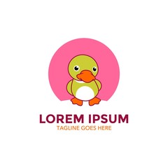 Unique duck logo template. vector. editable. simple shape. minimalist color. memorable