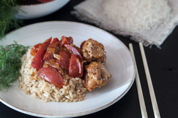 Rice with chicken and vegetables