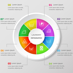 Infographic design template with laundry icons