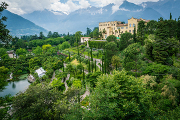 The Gardens of Trauttmansdorff Castle, Meran (Merano),South tyrol, Italy,offer many attractions with botanical species and varieties of plants.