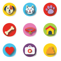 pet paper cut icons