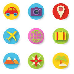 travel paper cut icons