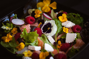 salad with flowers