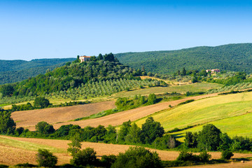 Fototapeta na wymiar Typical tuscan country panorama near Massa Marittima (GR), Italy