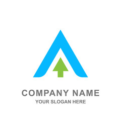 Blue Triangle Green Arrow Geometric Logo Vector