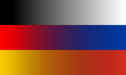 Federal Republic of Germany and Russia flags in gradient superimposition. Vector