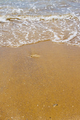 Soft wave of the sea on the sandy beach