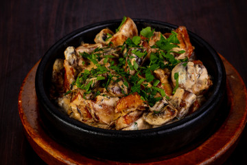 Roasted mushroom with cream sauce