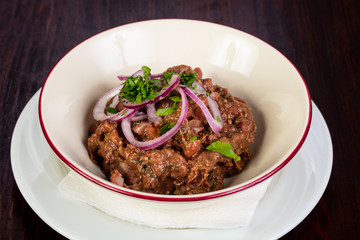 Pulled pork with onion