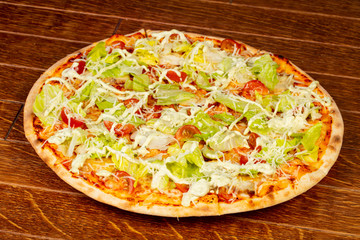 Pizza Caesar with salad