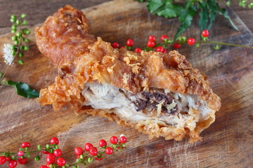 delicious fried chicken ready to eat