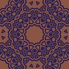 Round lace pattern for paisley , circle background with floral style. vector illustration. purple color.