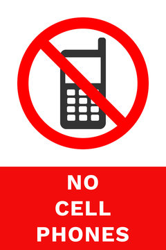 NO CELL PHONES sign. Vector.