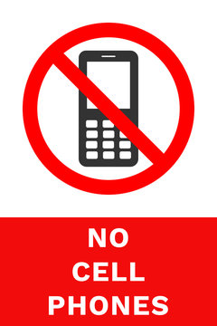 NO CELL PHONES sign. Vector.