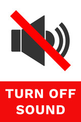 TURN OFF SOUND sign. Vector.