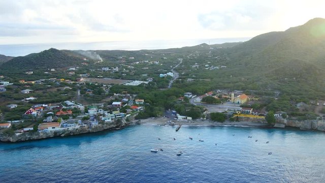 Aerial view over western side of Curaçao/Caribbean /Netherland Antilles