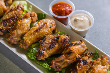 Close up shot of chicken wings