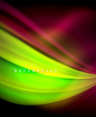 Neon holographic fluid color wave for web, wallpaper, pattern, texture and background