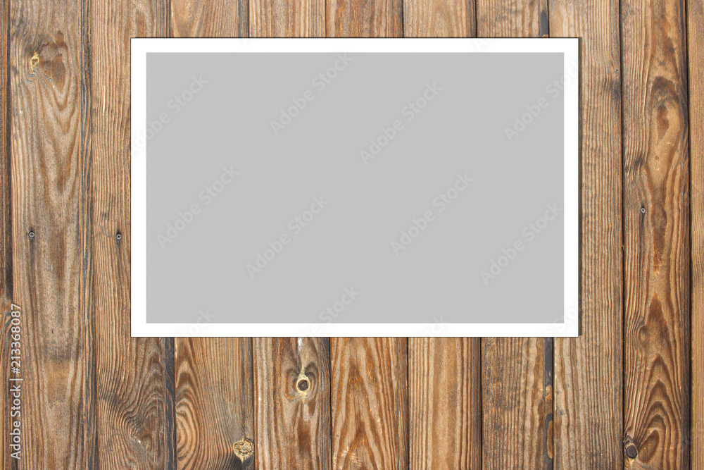 Poster dark wood background texture. photo frame mock up. empty space for text design and message