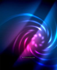 Neon glowing techno lines, hi-tech futuristic abstract background template with square shapes