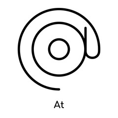 At icon vector sign and symbol isolated on white background, At logo concept